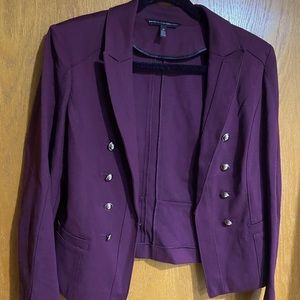 White House black market burgundy cropped blazer